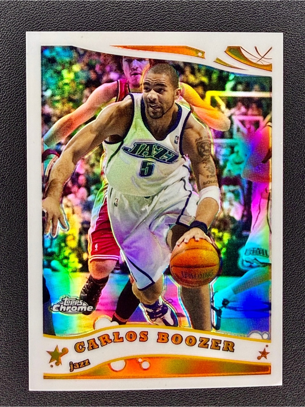 2005-06 Topps Chrome Carlos Boozer White Refractor Holo /999 #59 Utah Jazz